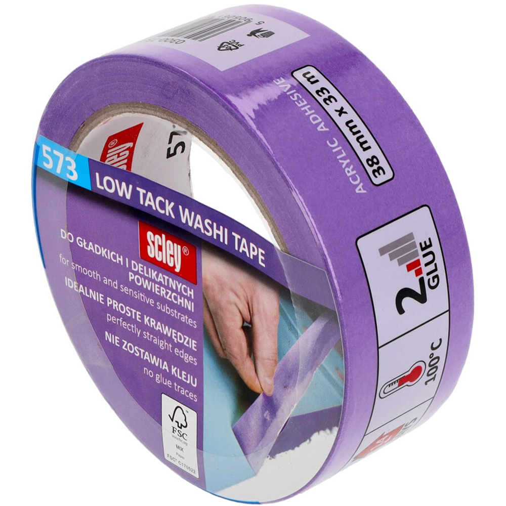 Banda de mascare profesionala SCLEY, 8 mm x 33 m, mov