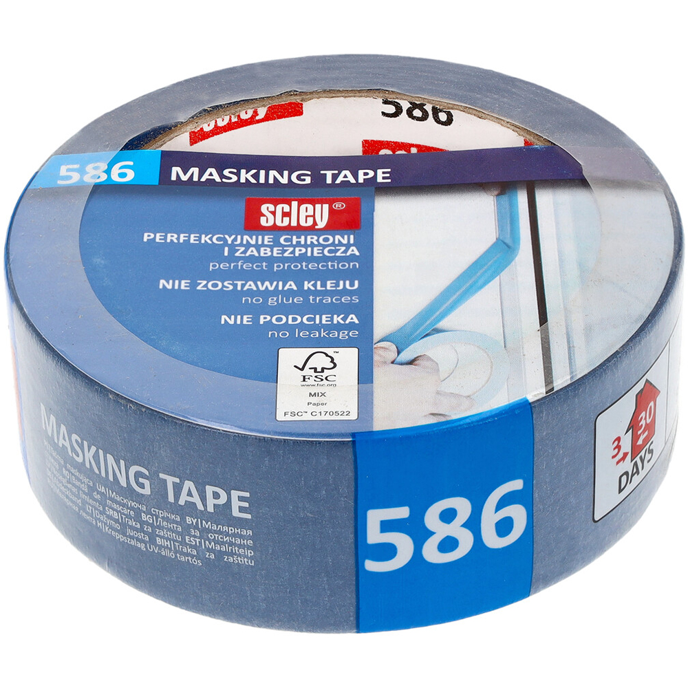 Banda de mascare universala SCLEY 586, 38 mm x 33 m, albastru