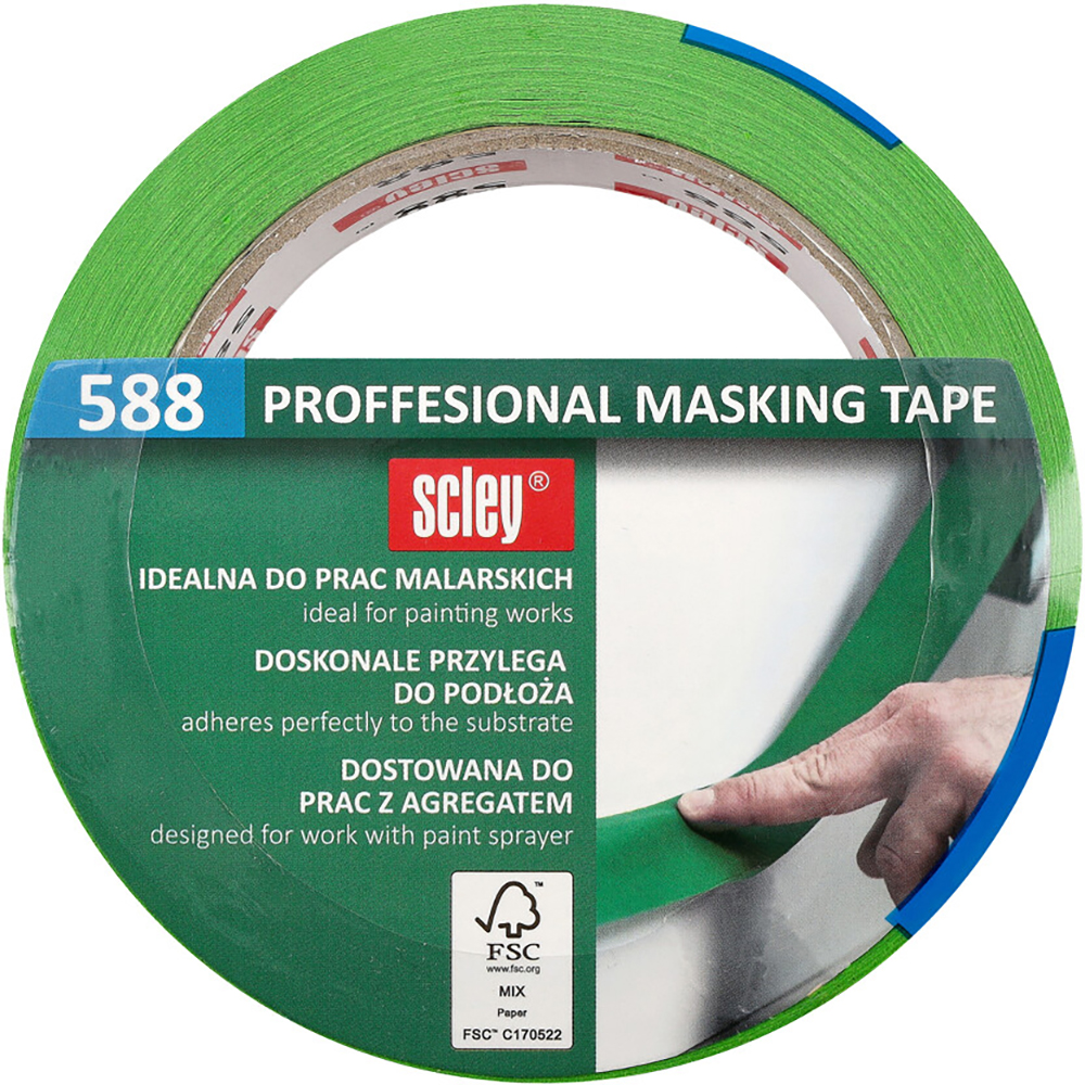 Banda de mascare profesionala SCLEY 588, 38 mm x 33 m, verde