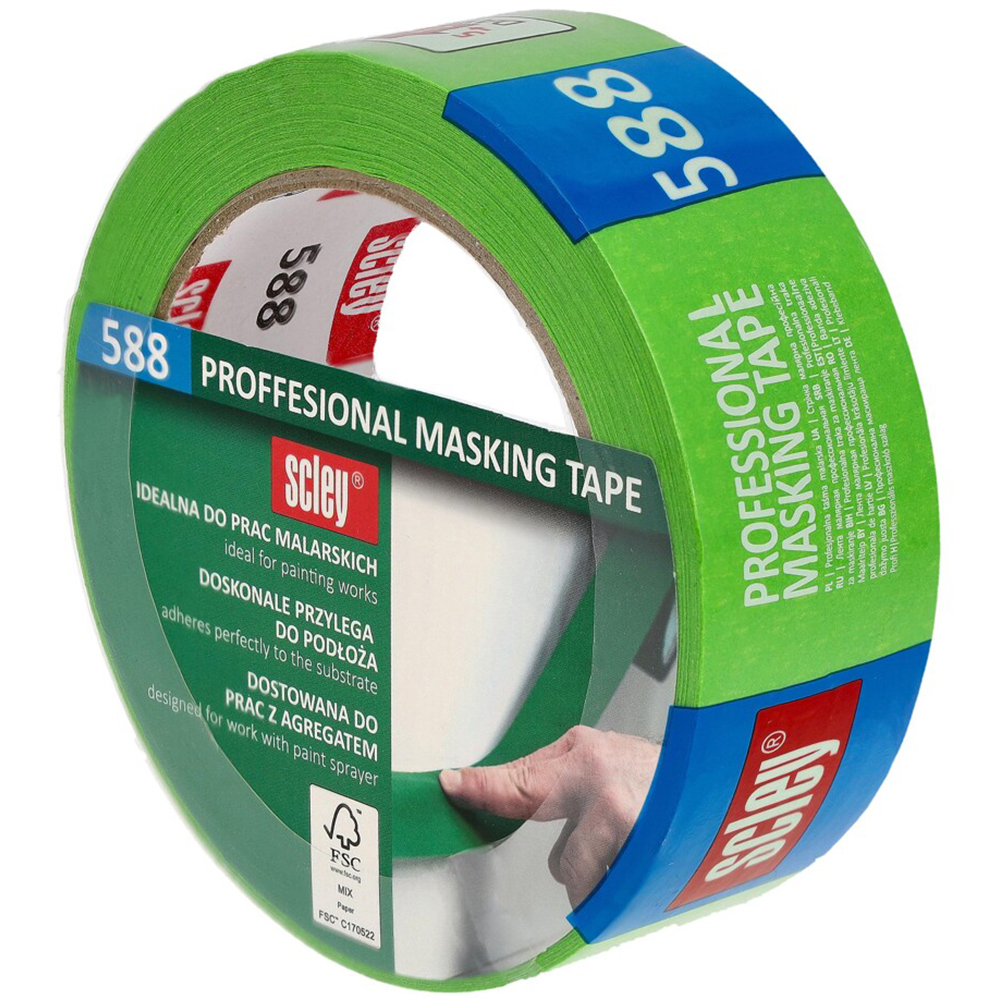Banda de mascare profesionala SCLEY 588, 38 mm x 33 m, verde