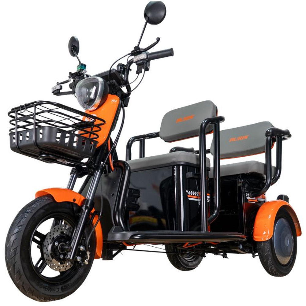 Triciclu electric RURIS Cargo Pilot 3020N, 2000W, Viteza 25 Km/h, Autonomie max 50 Km, negru-portocaliu