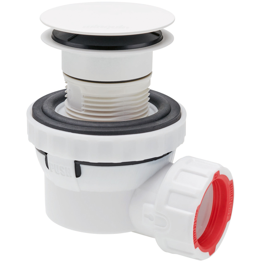 Sifon extra plat WIRQUIN Nano 6.7 30724957, cu ventil, D 32mm, alb