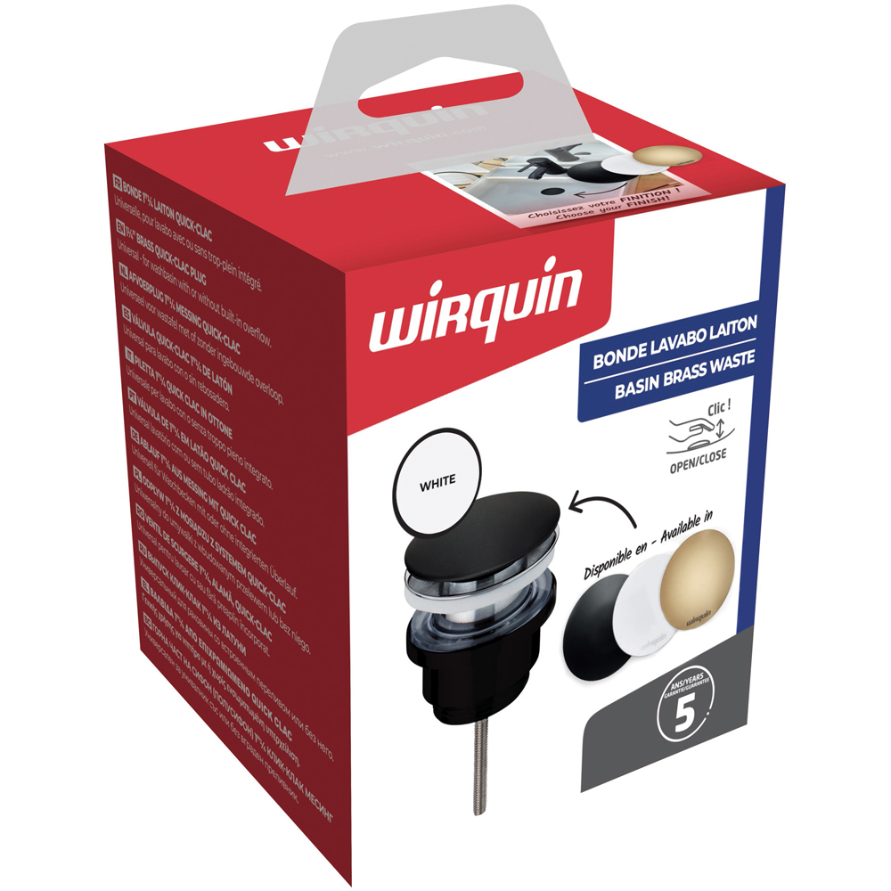 Ventil quick-clack WIRQUIN 30724962, alb