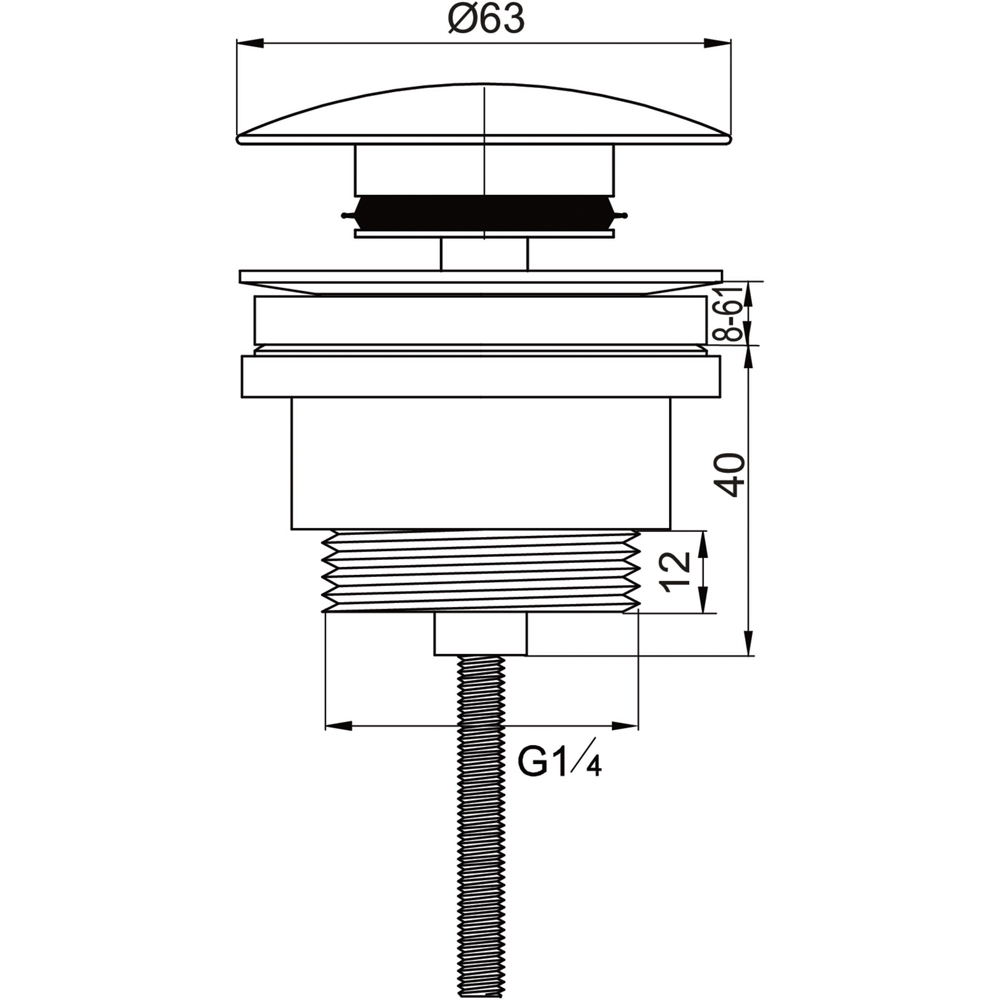 Ventil quick-clack WIRQUIN 30724962, alb