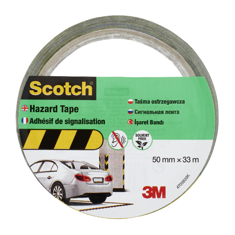 Banda marcare 5 cm x 33 m Galben/Negru Scotch