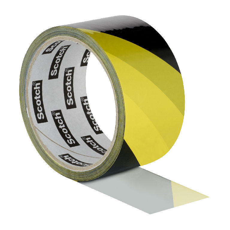 Banda marcare 5 cm x 33 m Galben/Negru Scotch