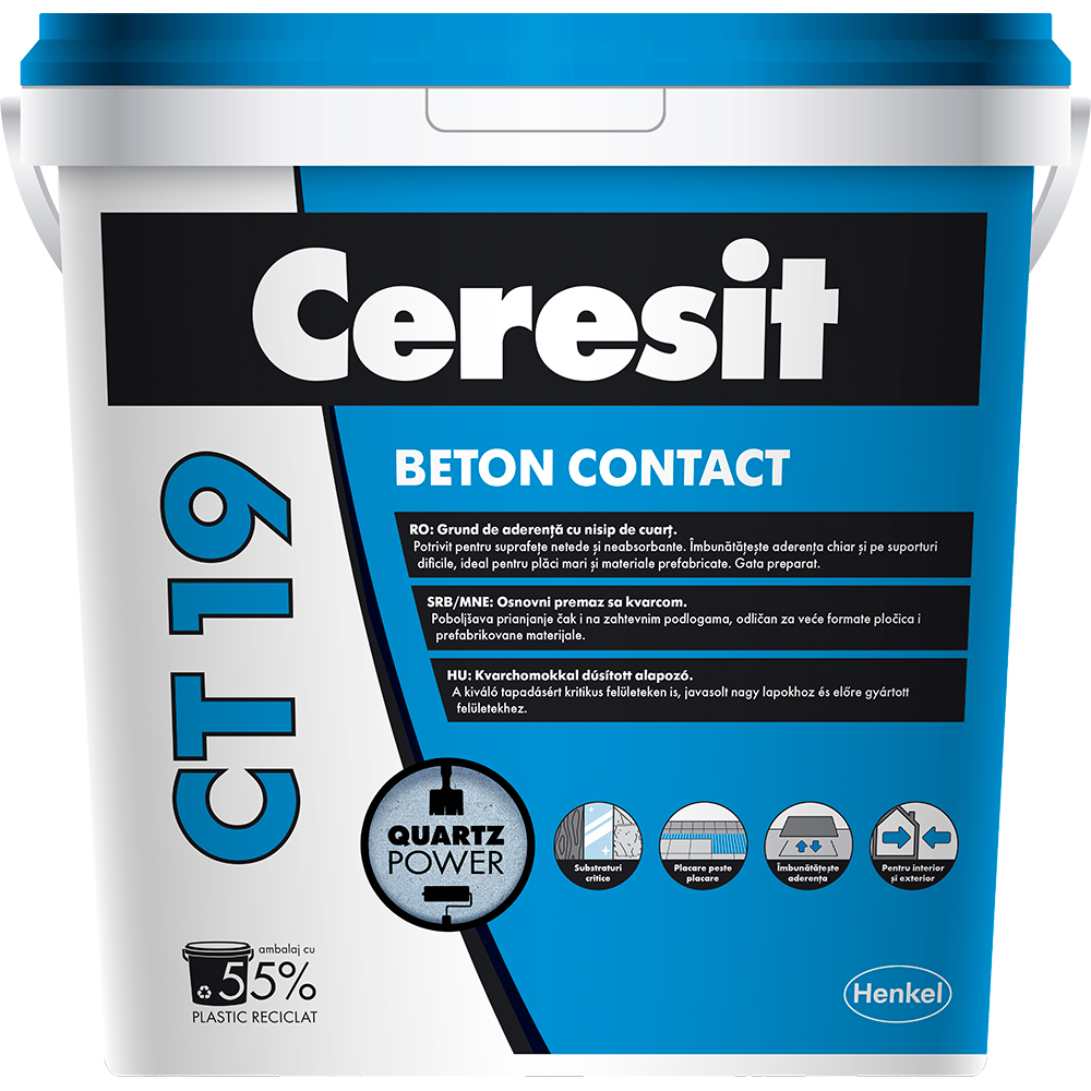 Grund de aderenta CERESIT CT 19 Beton Contact, interior/exterior, 5l
