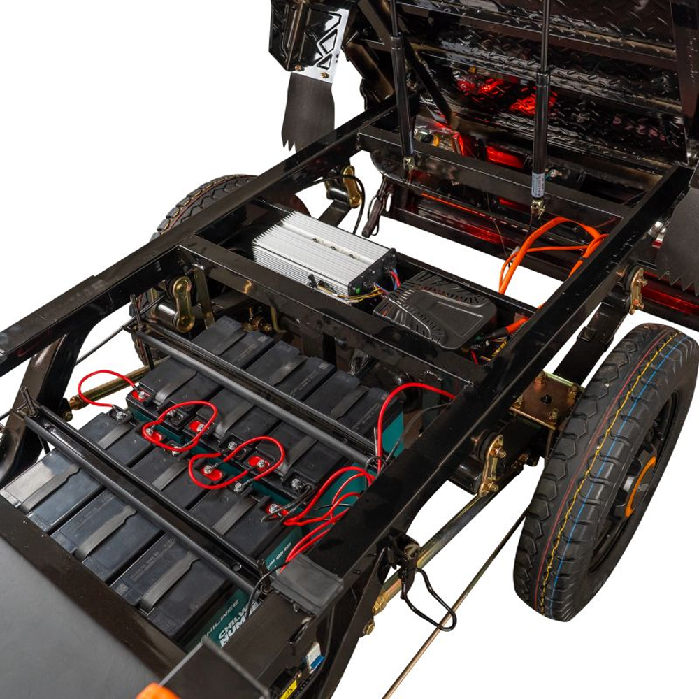Triciclu electric RURIS Cargo Pilot 3120N, 2000W, Viteza 25 Km/h, Autonomie max 70 Km, negru-portocaliu