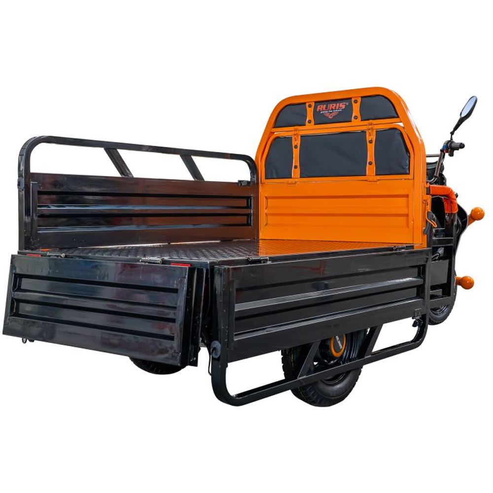 Triciclu electric RURIS Cargo Pilot 3120N, 2000W, Viteza 25 Km/h, Autonomie max 70 Km, negru-portocaliu