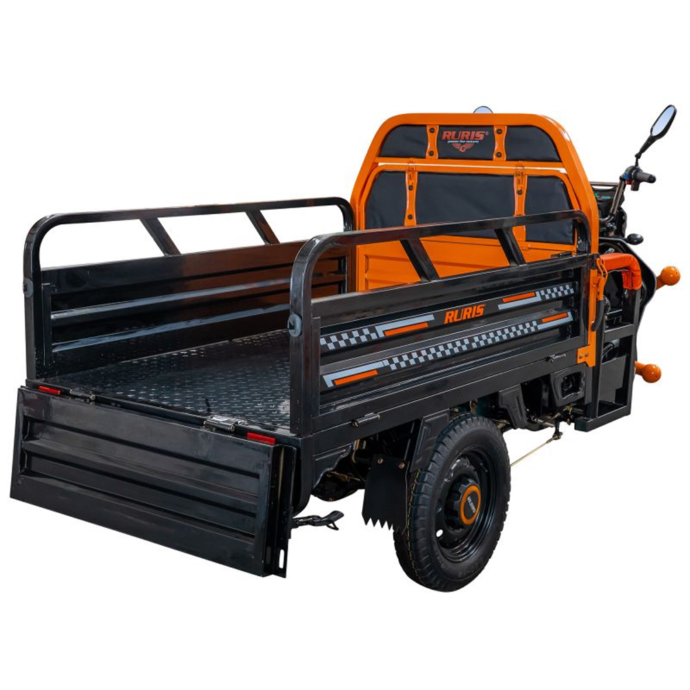 Triciclu electric RURIS Cargo Pilot 3120N, 2000W, Viteza 25 Km/h, Autonomie max 70 Km, negru-portocaliu