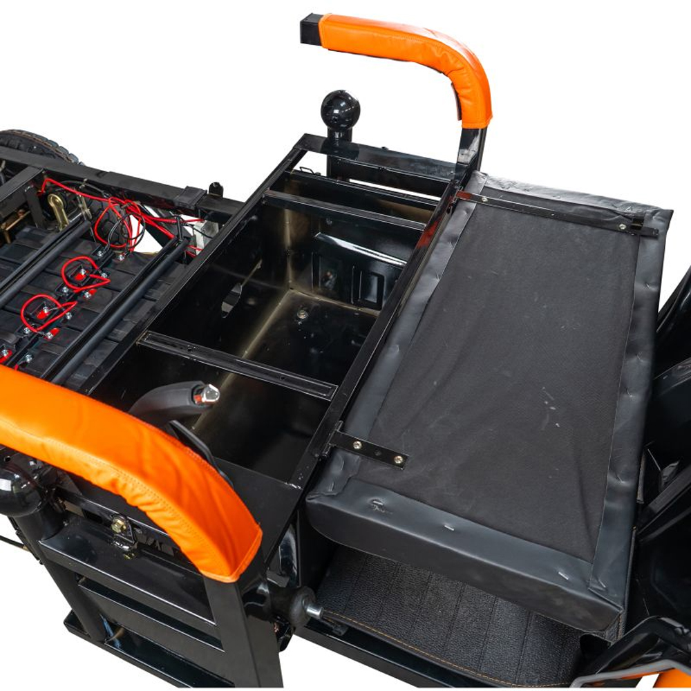 Triciclu electric RURIS Cargo Pilot 3120N, 2000W, Viteza 25 Km/h, Autonomie max 70 Km, negru-portocaliu