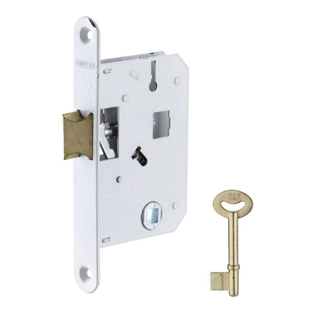 Broasca incastrata usa interior THIRARD, 43x72 mm, cheie, alb