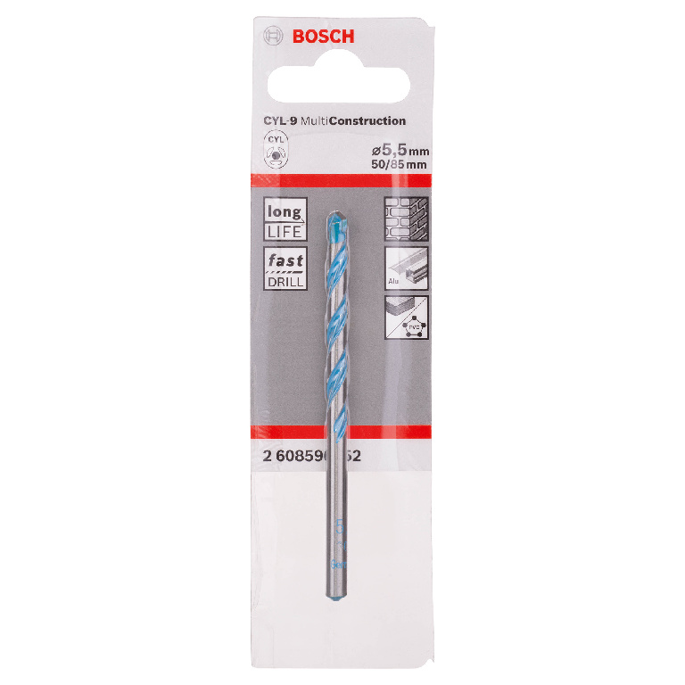 Burghiu MultiConstruction CYL-9 Bosch, 5.5 x 50 x 85 mm