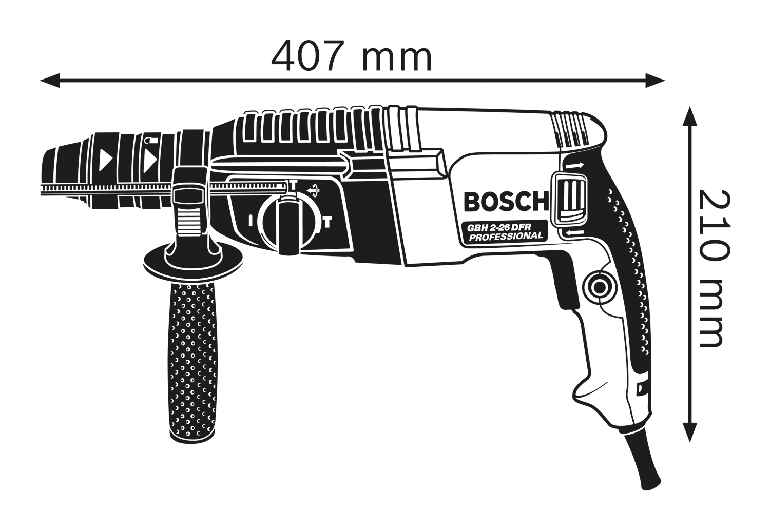 Ciocan rotopercutor electric Bosch GBH 2 26, 800W, 2.7J, SDS Plus