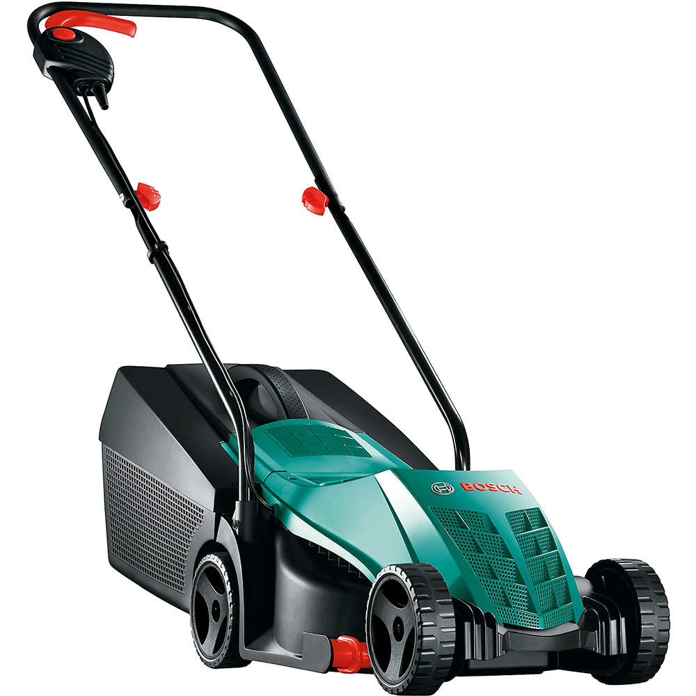 Masina de tuns gazonul BOSCH Rotak 320 ER, Electrica, 1200W, latime taiere 32 cm, cos 31L, negru-verde