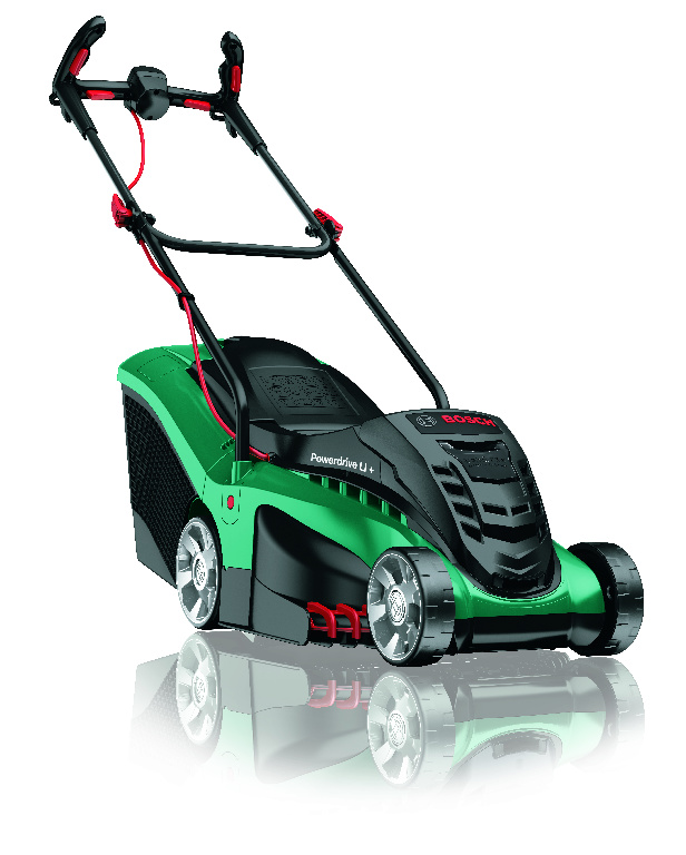 Masina de tuns gazonul BOSCH, Electrica, 1400W, latime taiere 37 cm, cos 40L, negru-verde