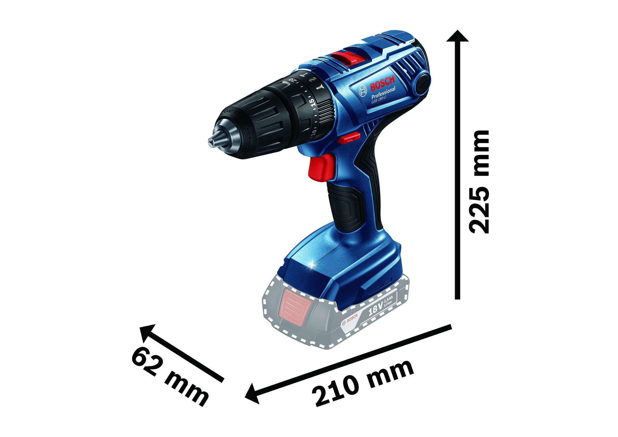 Masina de gaurit, cu percutie , acumulator, 2 Ah, 21/54 Nm  Bosch