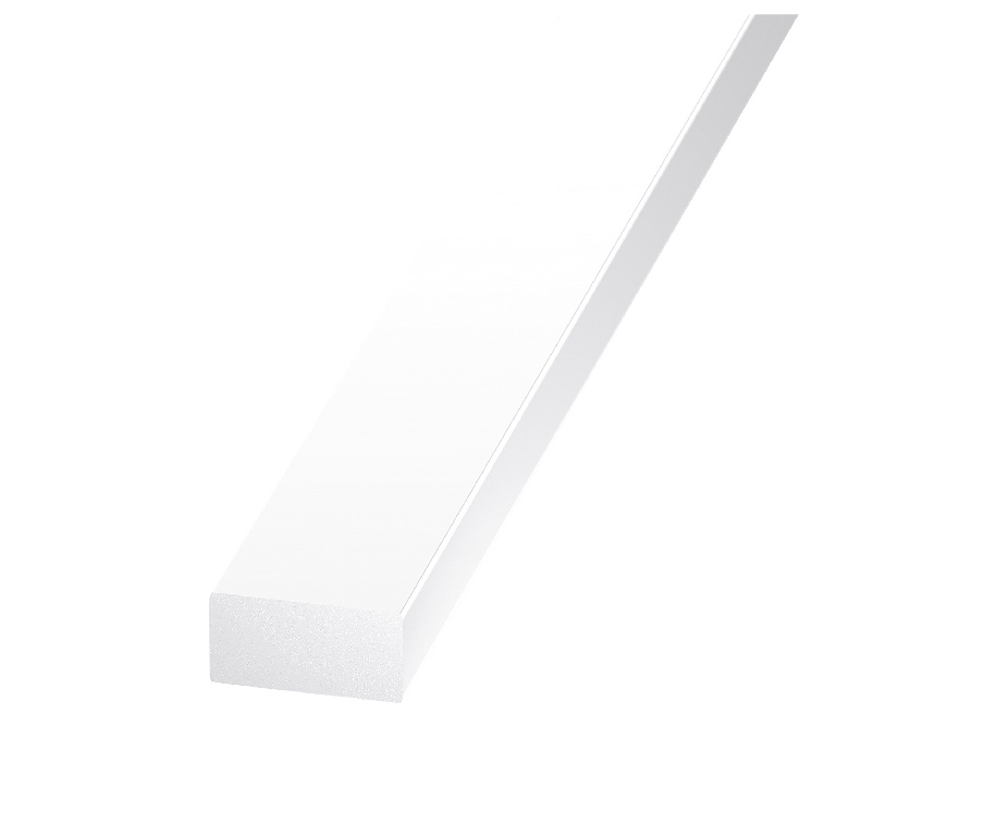 Bara plata, PVC, alb, 4 x 10 mm, 1m