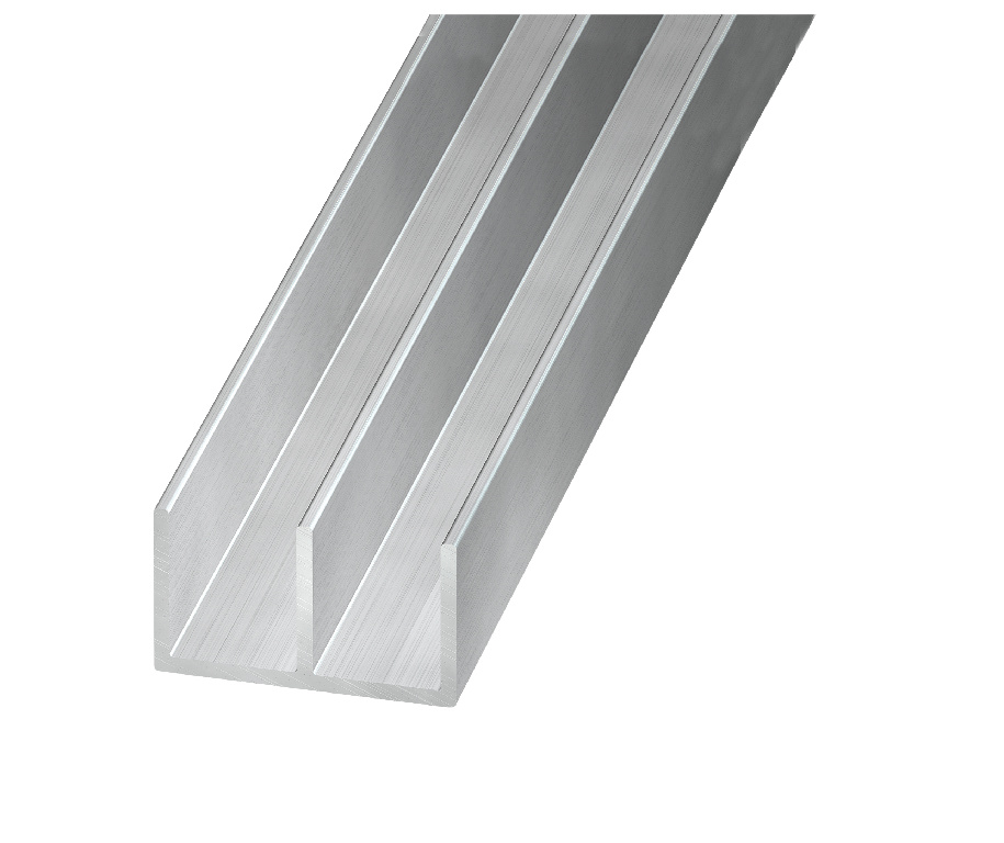 Profil U brut, aluminiu, 10 x 16 mm, 2 m