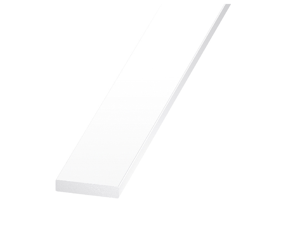 Bara plata PVC, alb, 25mm x 5mm, 2m