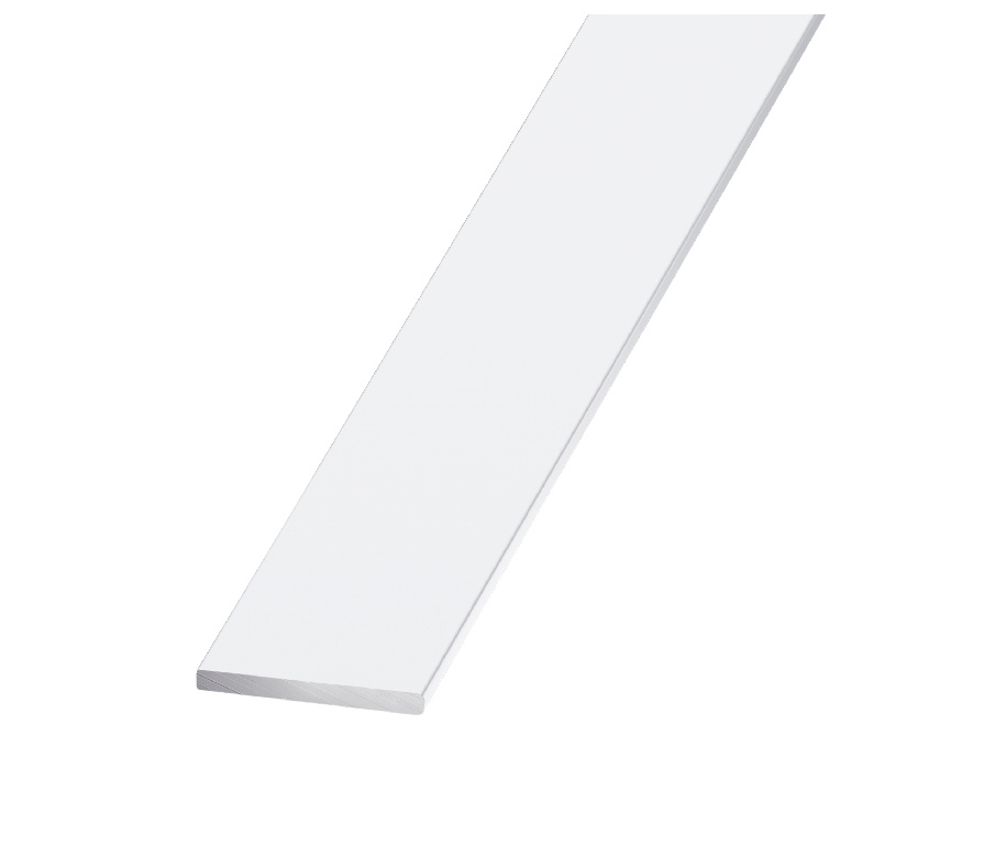 Bara plata, alba, aluminiu, 25 x 2mm, 2m