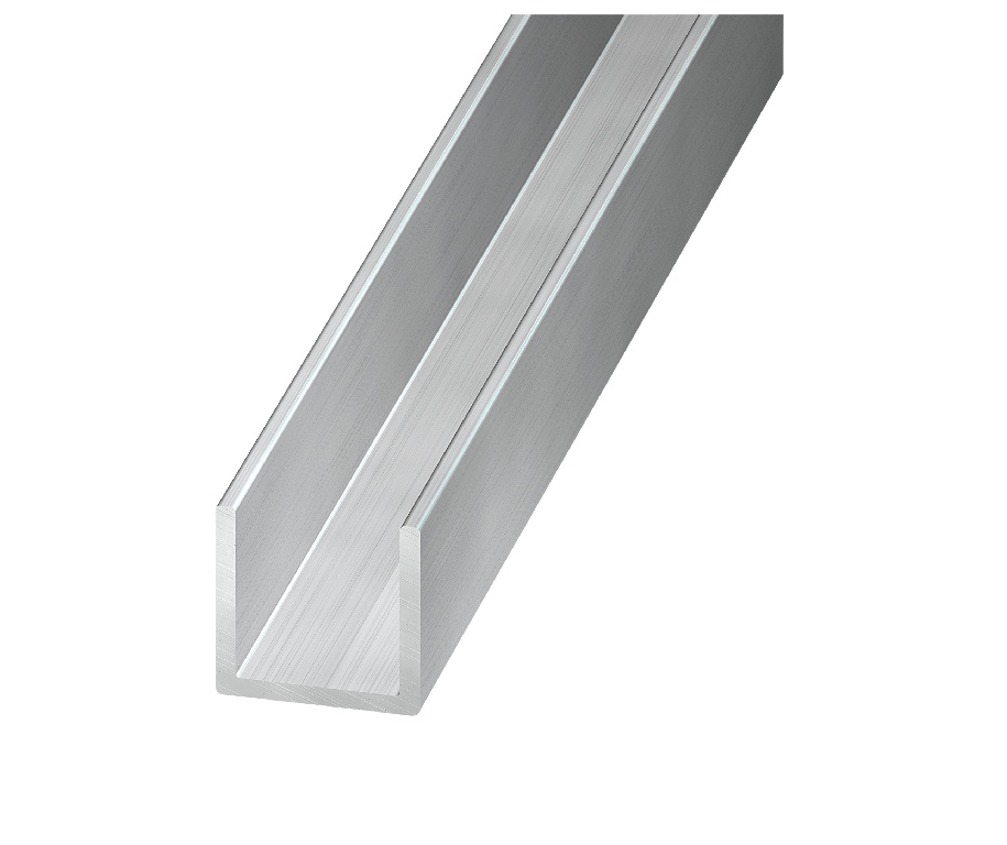 Profil U brut, aluminiu, 10 x 10mm x 2m