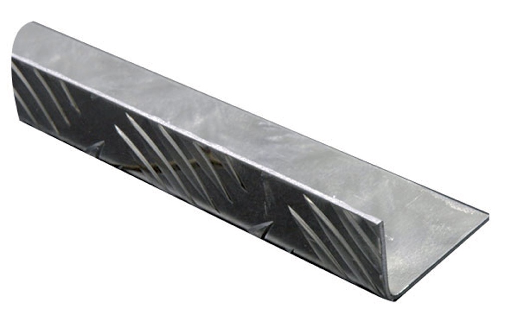 Cornier aluminiu brut striat, 50 mm x 30 mm x 2 mm, 2 m