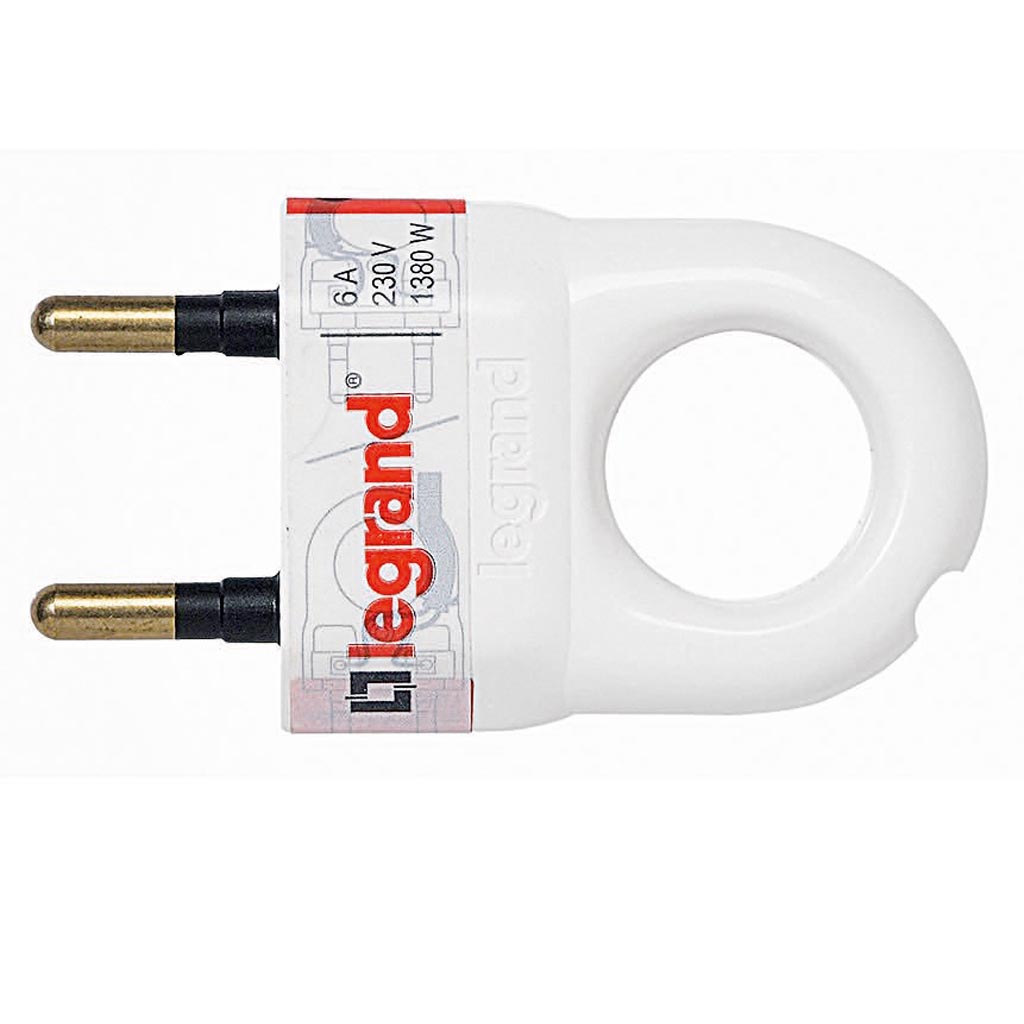 Stecher cu inel de extragere LEGRAND, 6A, 230V, 1380W, alb