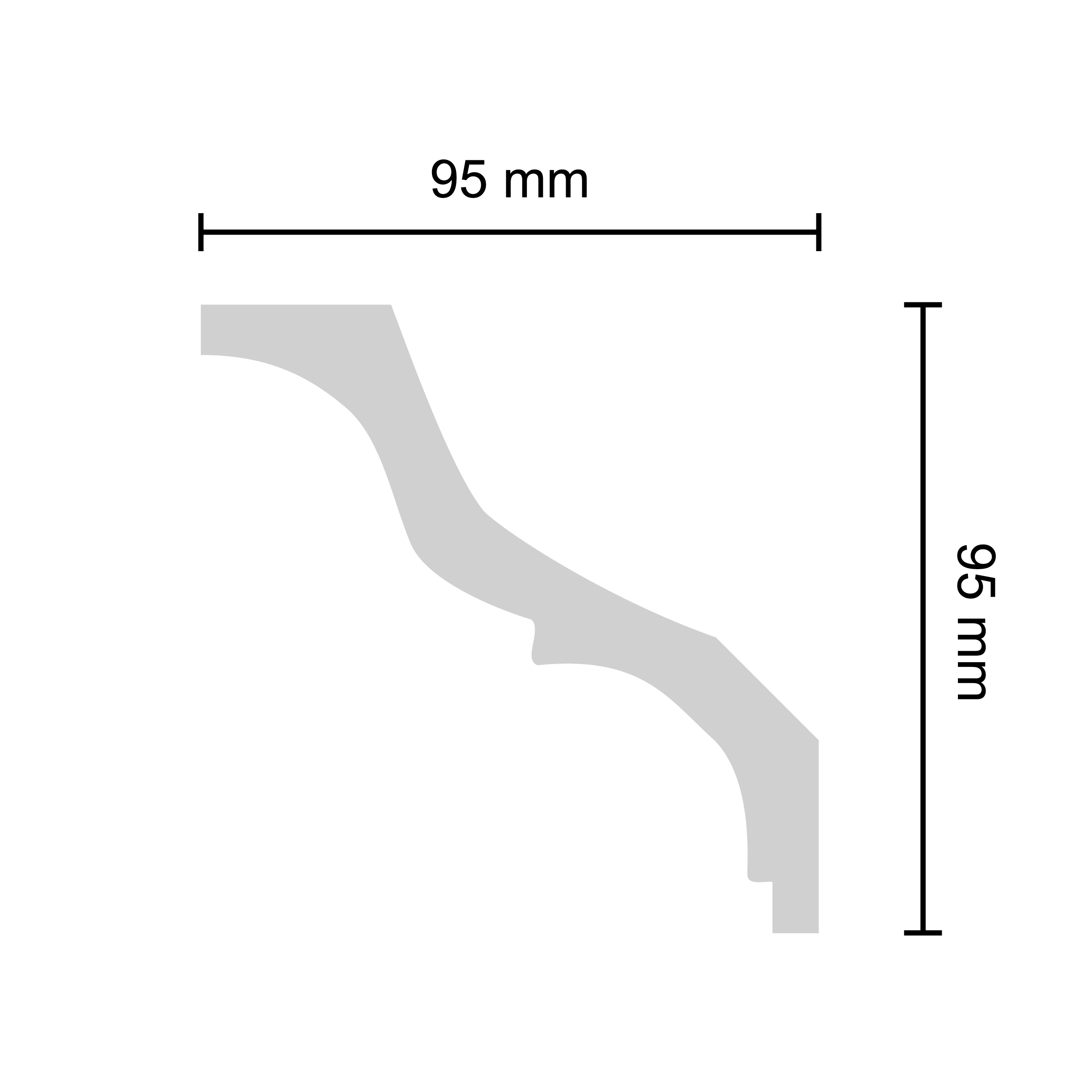 Bagheta decorativa DECOSA Xps S110 9, 9.5 x 200 cm, 12 mm