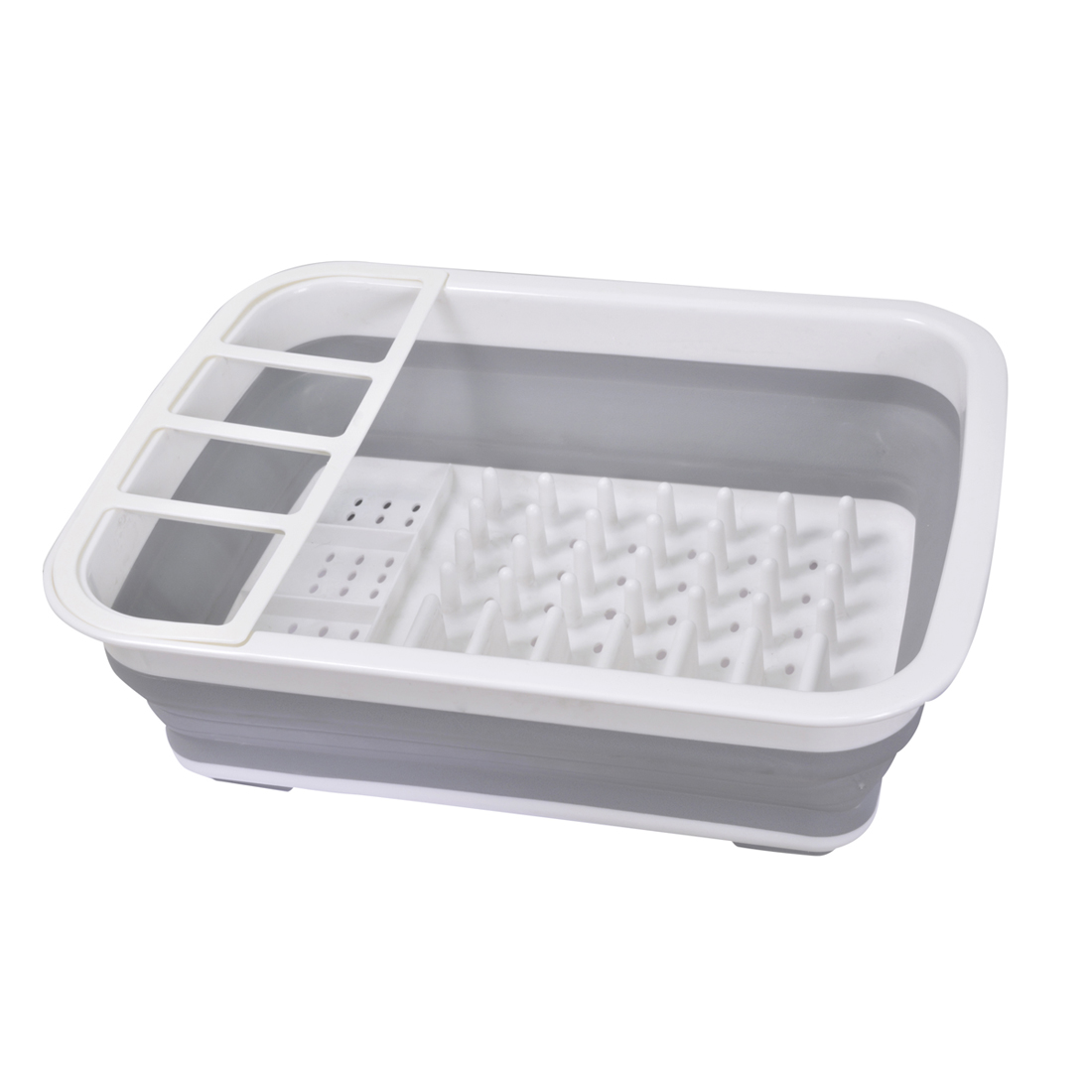 Scurgator vase retractabil FRANDIS 030410, plastic, 37.8 x 29.3 x 5 cm, alb-gri