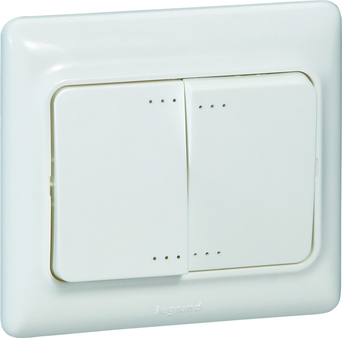 Intrerupator dublu, cu LED, alb IP 54 Legrand Kaptika