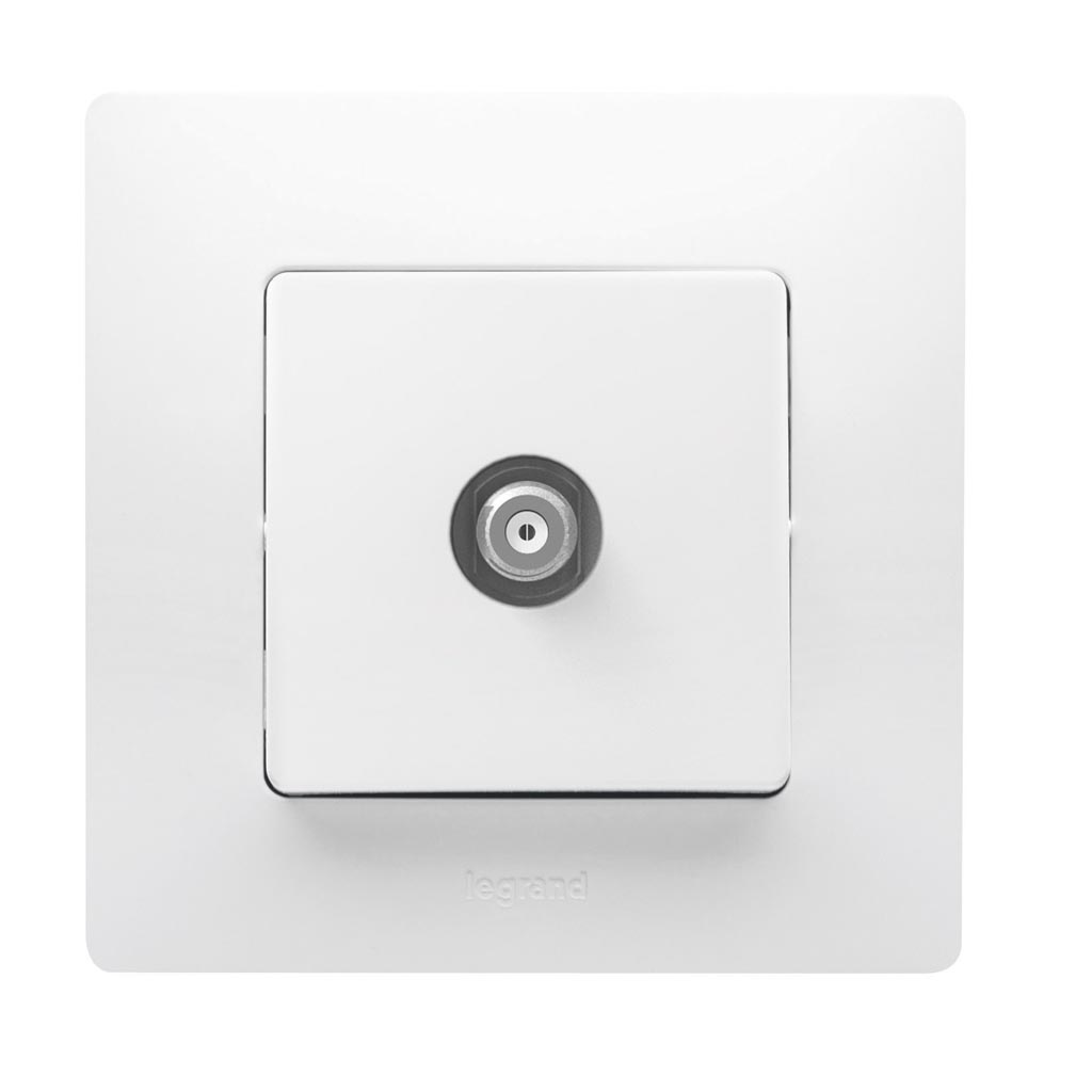 Priza TV LEGRAND Niloe 396461, model tata, montaj incastrat, alb