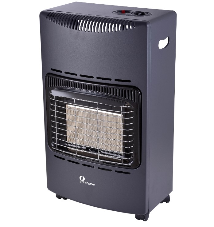 Soba pe gaz din ceramica Greengear, 4.2 kW, 45.8 x 46 x 72 cm, negru