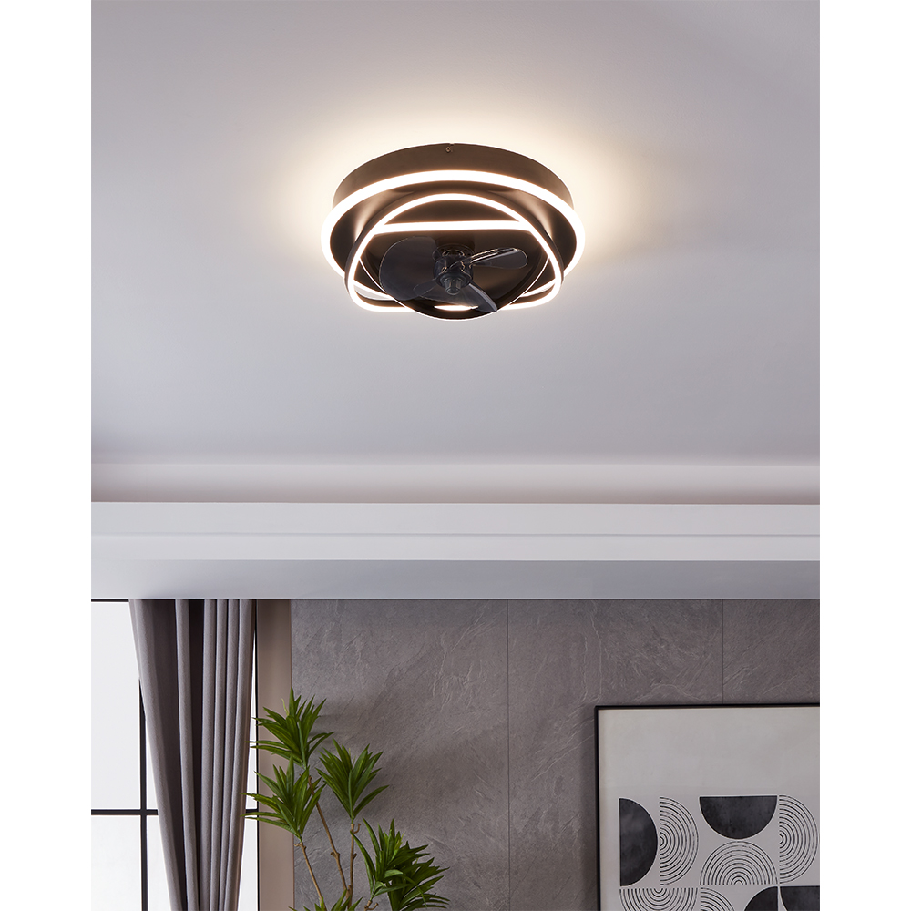 Plafoniera EGLO Namori, 4x9W, 4400lm, 50cm, negru
