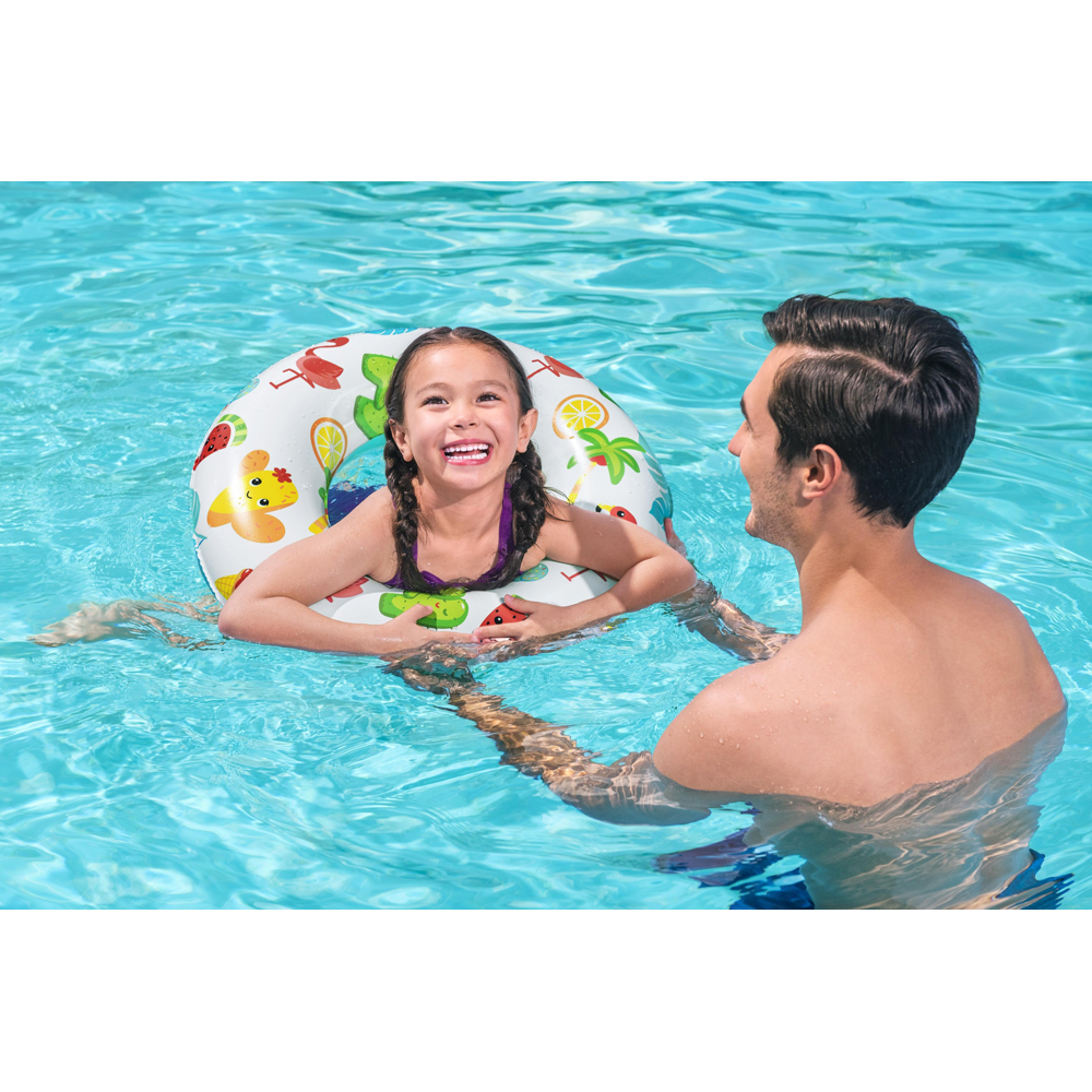 Colac de inot gonflabil BESTWAY, 61 cm, 3-6 ani, model tropical, 1 buc