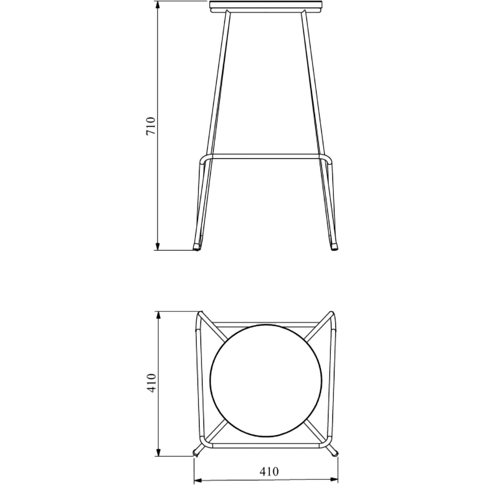 Scaun bar Maloux, 41 x 41 x 71 cm, maro