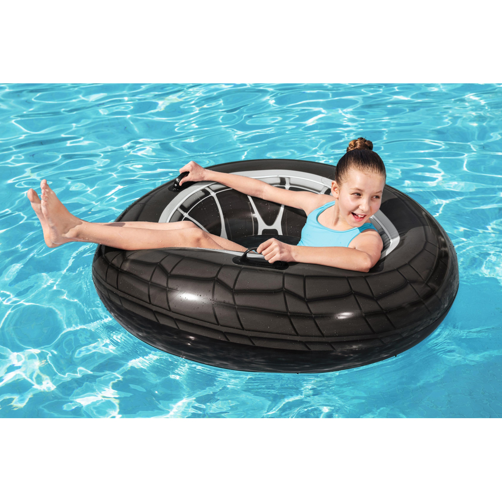 Colac de inot gonflabil BESTWAY, 119 cm, 12 ani+, model roata masina