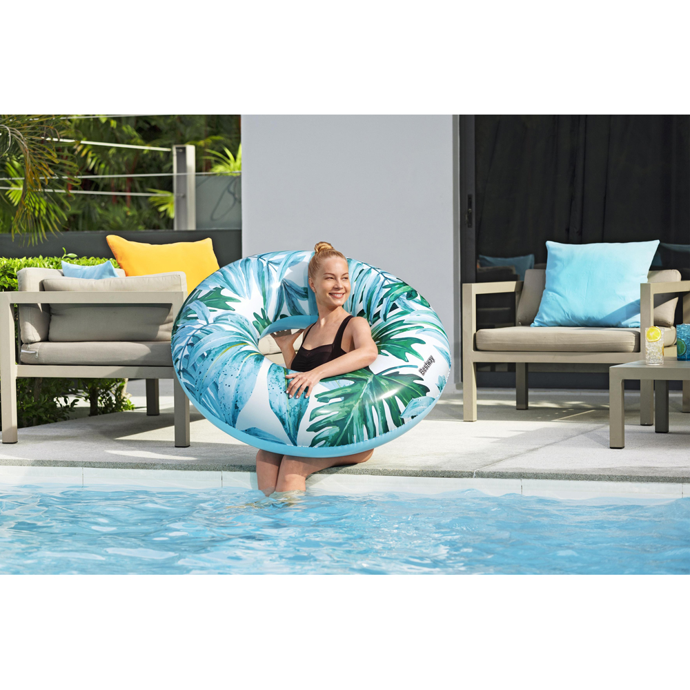 Colac de inot gonflabil BESTWAY, 119 cm, 12 ani+, model tropical, 1 buc