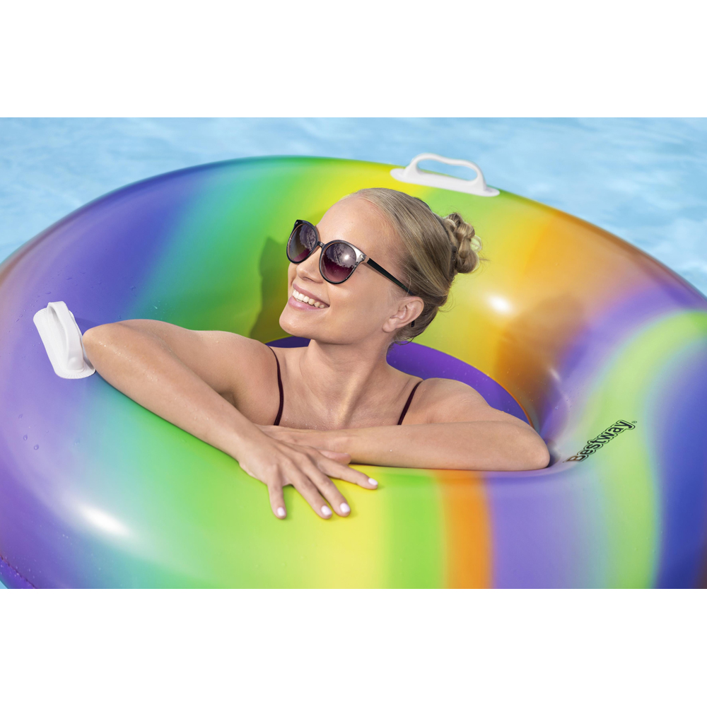 Colac de inot gonflabil cu manere BESTWAY, 119 cm, 12 ani+, capacitate maxima 100 kg, multicolor