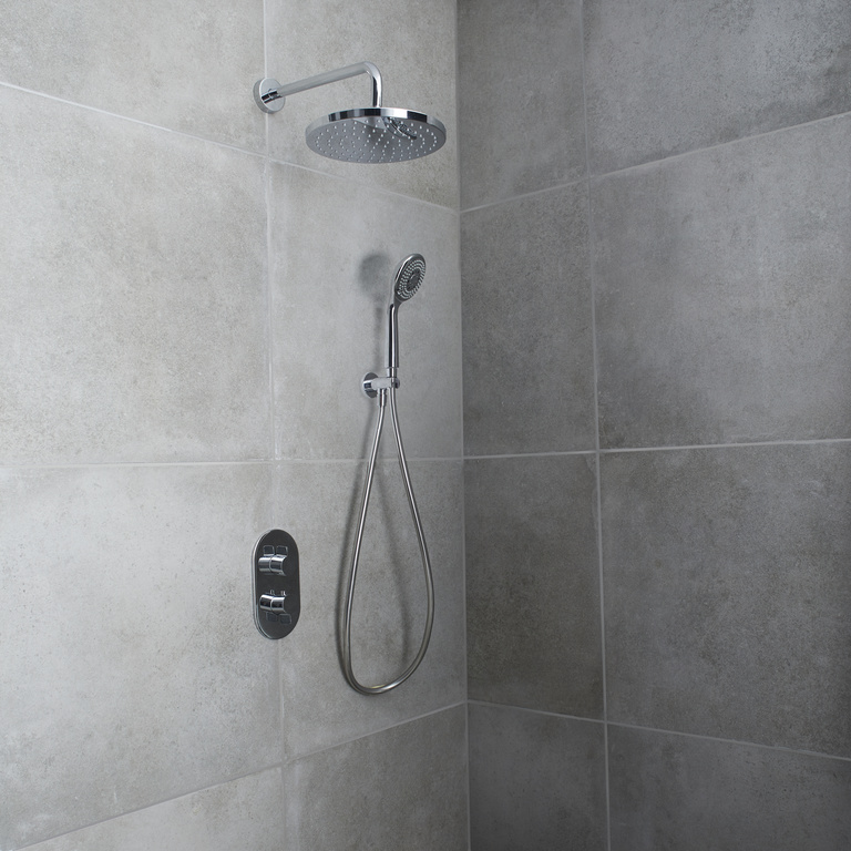 Set de dus, incastrabil, inox, cu derivator  GoodHome Cavally