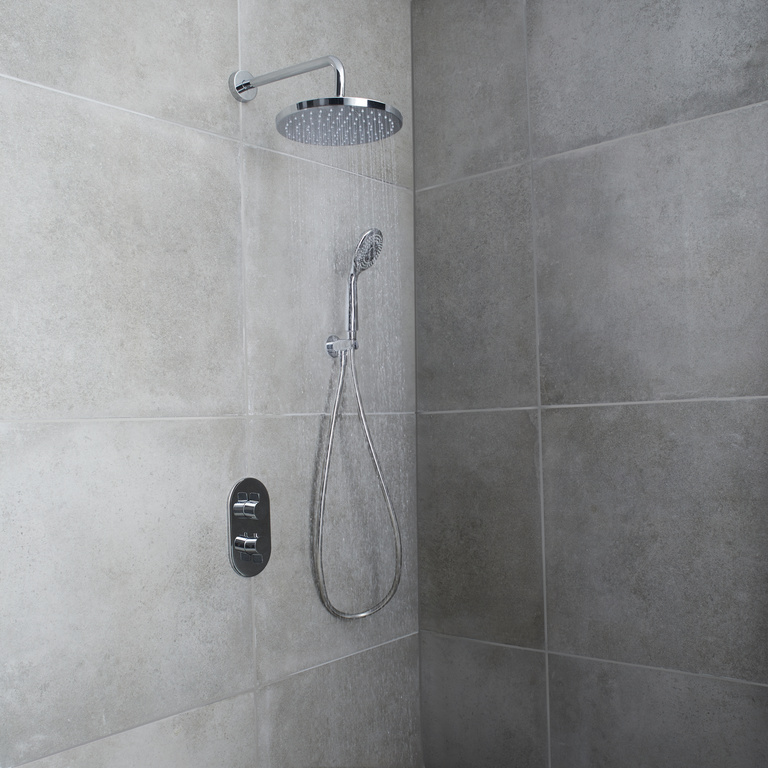 Set de dus, incastrabil, inox, cu derivator  GoodHome Cavally