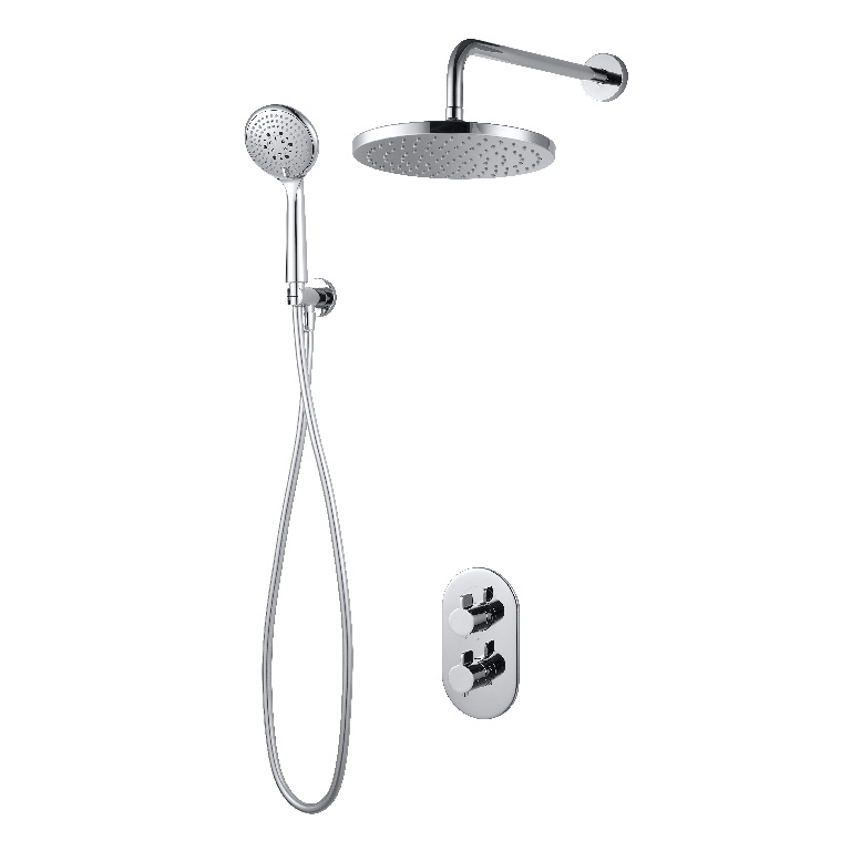 Set de dus, incastrabil, inox, cu derivator  GoodHome Cavally