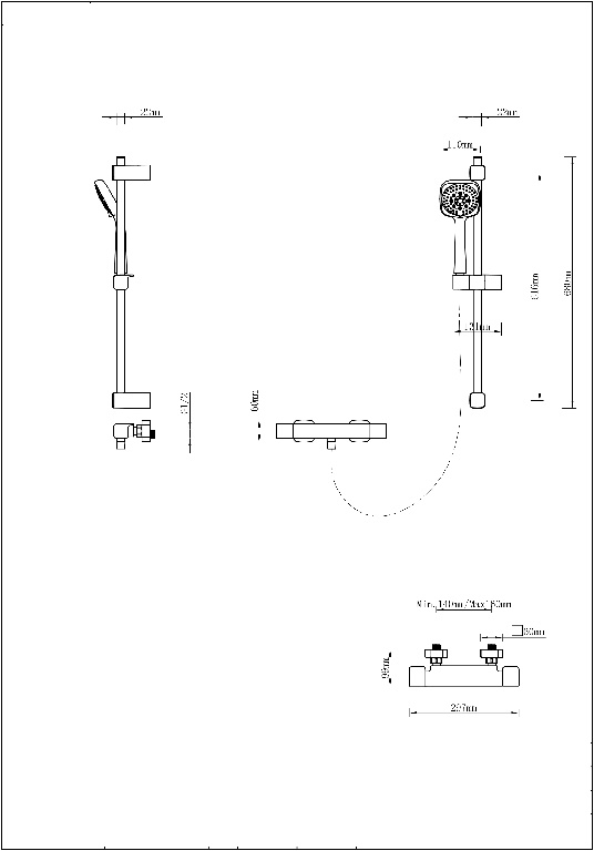 Set dus GOODHOME Teesta, termostat, 1 functie, crom