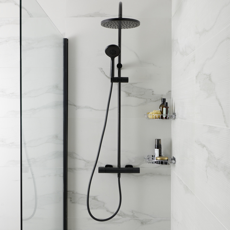 Coloana dus GOODHOME Cavally, termostat, 3 functii, negru