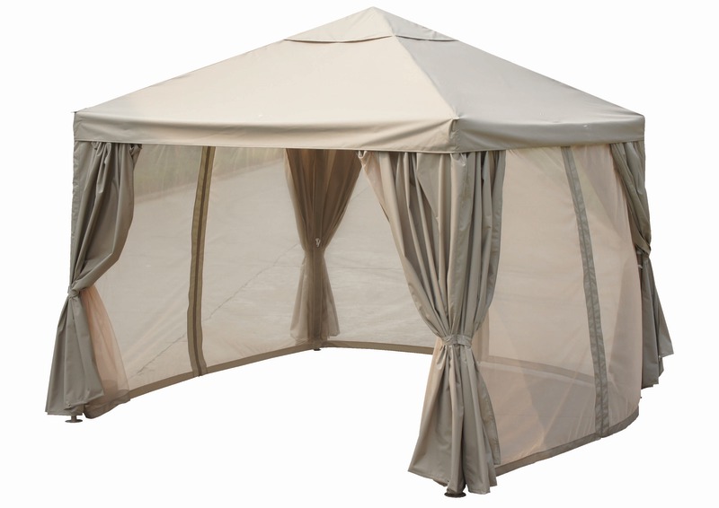 Pavilion gradina BLOOMA Preston, poliester, 300 x 300 x 288 cm, taupe