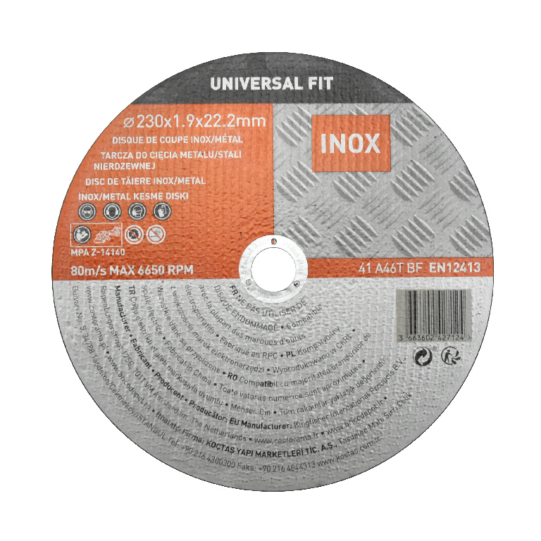 Disc taiere, inox metal, 230 x 1.9 mm  Universal Fit