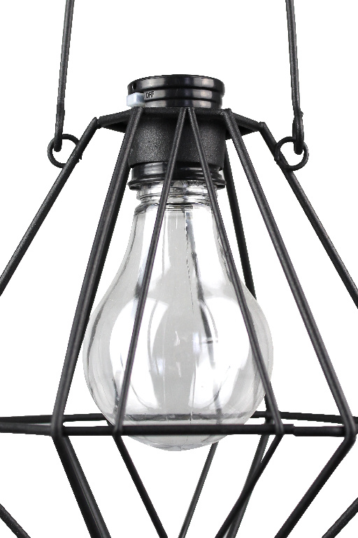 Mini lampa solara cu LED integrat, 0,01 W, 3000K, IP44, metal si plastic, negru