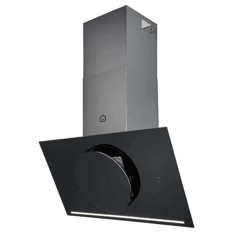 Hota decorativa GoodHome Bamia GHAGRO90, 1 motor, 851 m3/h, L 90 cm, negru