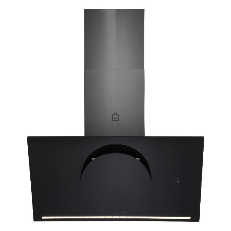 Hota decorativa GoodHome Bamia GHAGRO90, 1 motor, 851 m3/h, L 90 cm, negru
