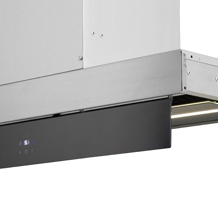 Hota incorporabila GOODHOME Bamia GHIH80, 1 motor, 765 m3/h, L 80 cm, negru-inox